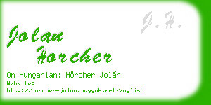 jolan horcher business card